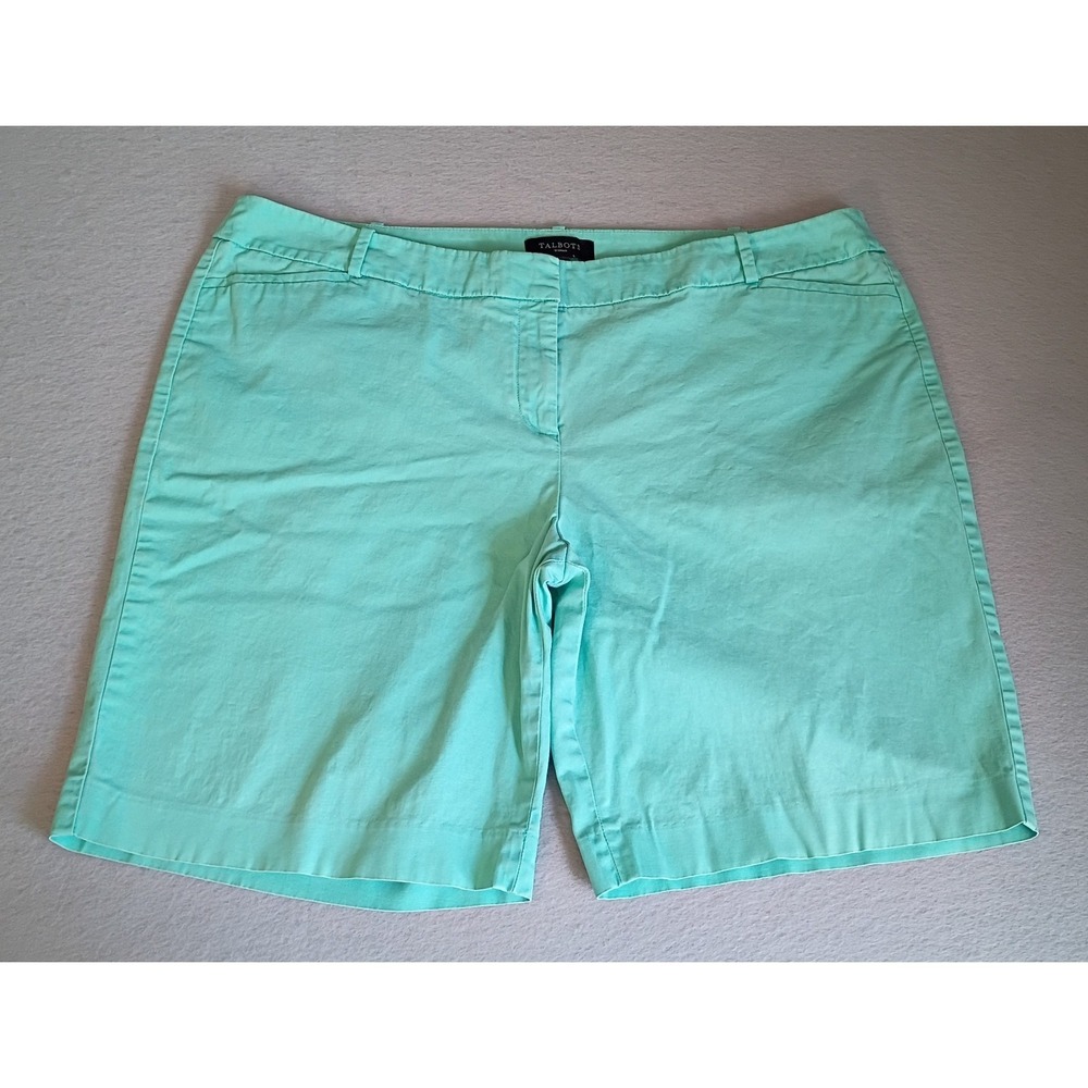 Talbots Size 18W Women's Shorts Sea Green Cotton, Casual Golf Beach
